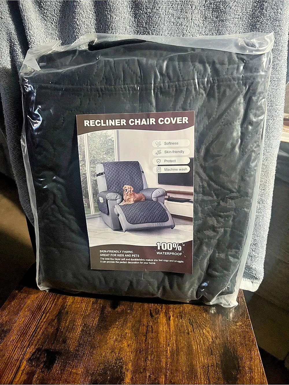 Recliner Chair Cover Black, Recliner Chair Cover 100% Waterproof Skin-Friendly F